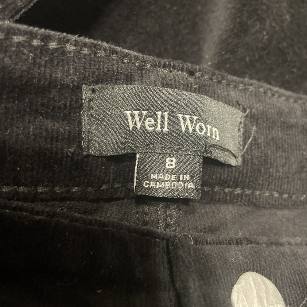 Well Worn High Rise Corduroy Pant Stretch Women's Size 8 / 29 Inseam 31" Black - Picture 4 of 6